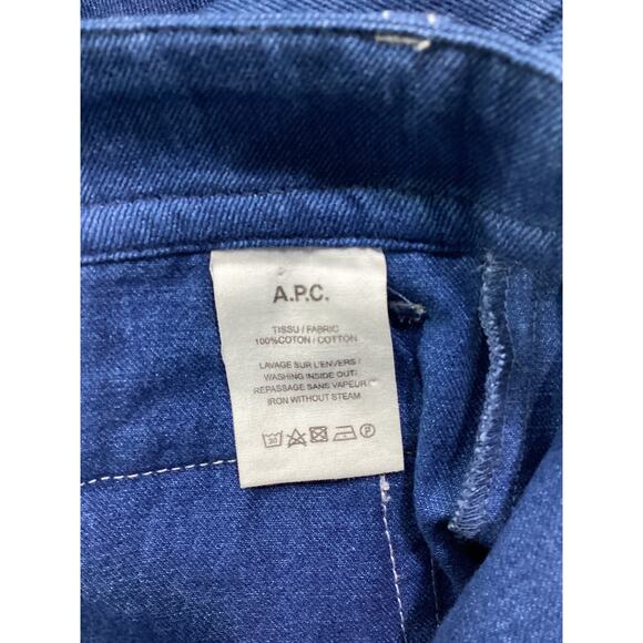 A.P.C. Mid-Rise Blue Wide Leg Denim Jeans Size 26 - Picture 5 of 5